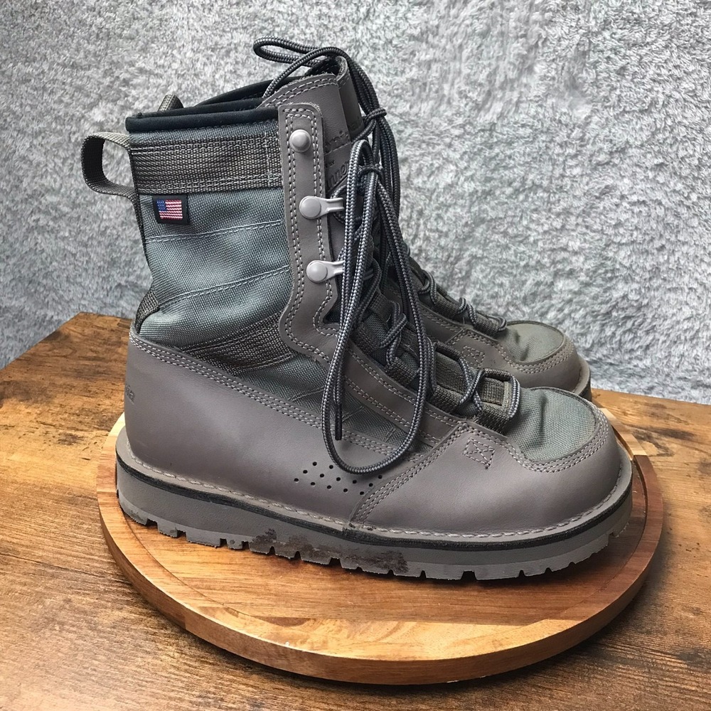 Patagonia x Danner River Salt Wading Boots Mens‎ 7M Gray Leather Canvas Outdoor
